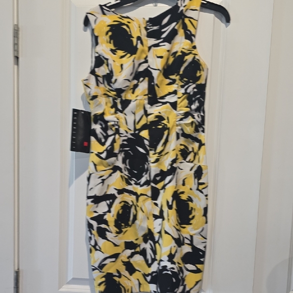 Sharagano Black and Yellow Floral Mini Dress - Picture 4 of 8